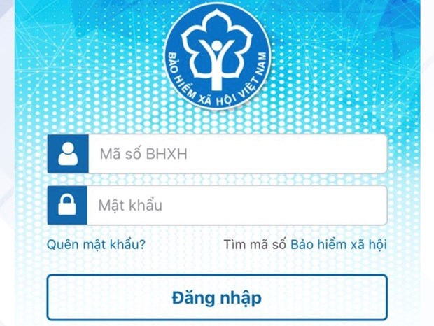 Giao diện cổng đăng nhập của Ứng dụng bảo hiểm xã hội Việt Nam VssID